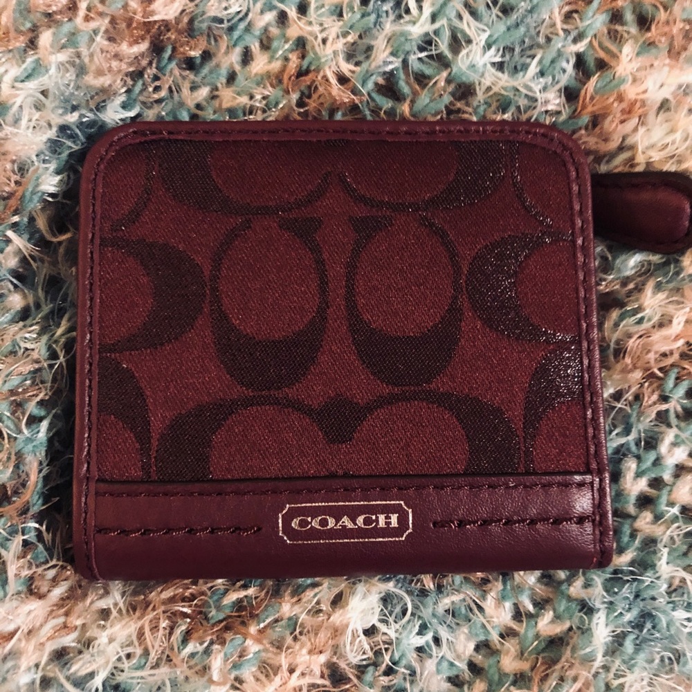 COACH F50424 CAMPBELL SIGNATURE  METALLIC WALLET